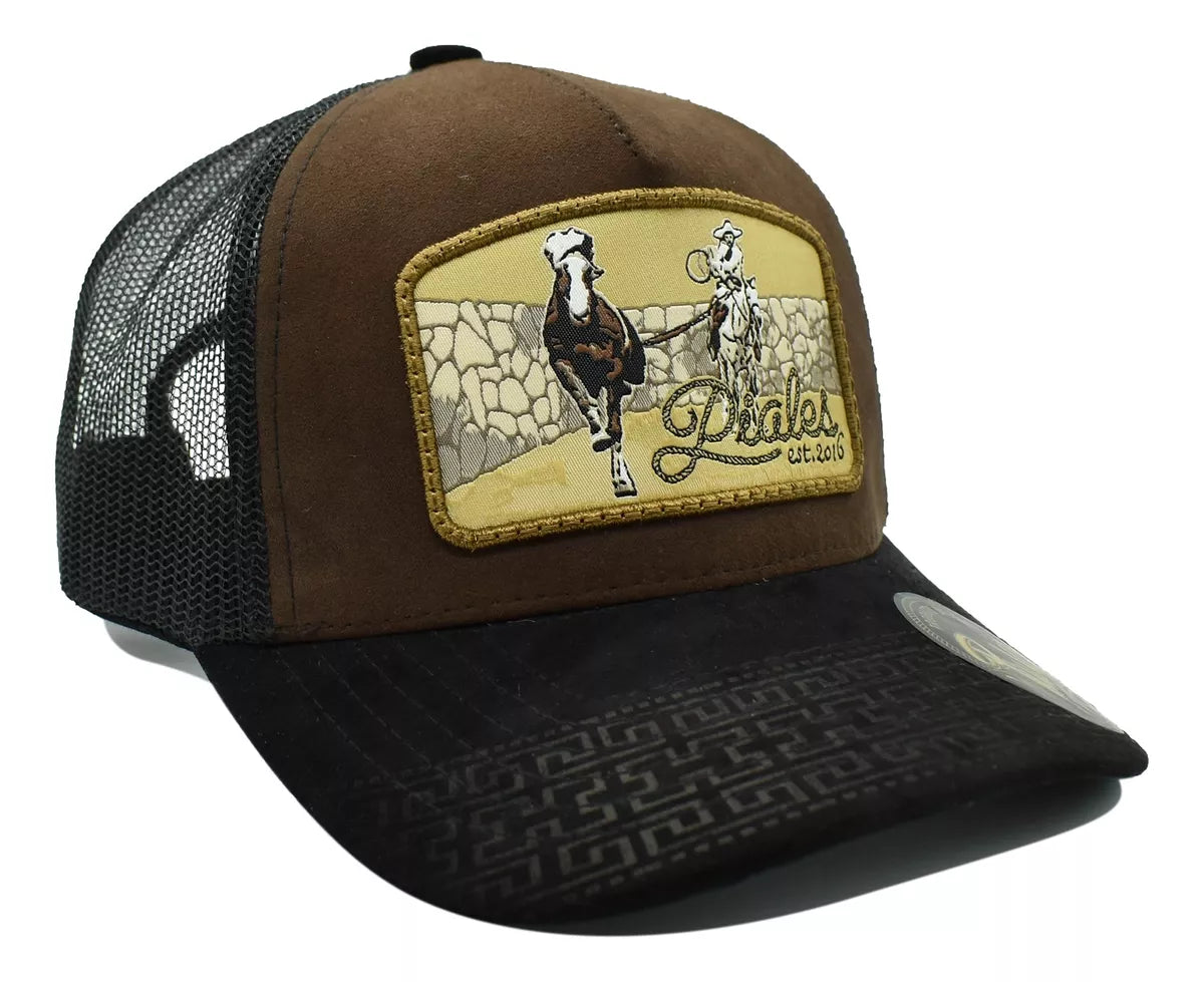 Gorra Piales Suertes Charras Pieles Cafe/Negro