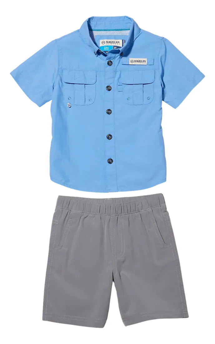 Conjunto Magellan Niño Camisa Y Short Solar Azul