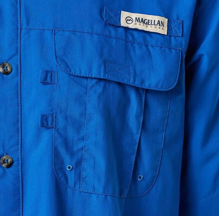 Camisa de Hombre Magellan Laguna Madre Manga Corta Color Azul Rey