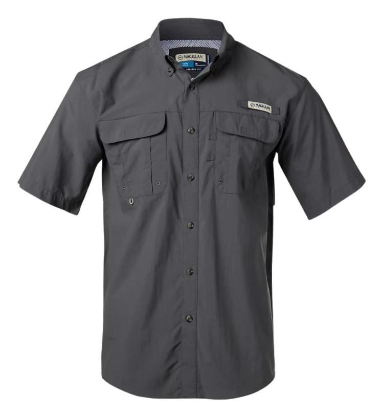 Camisa de Hombre Magellan Laguna Madre Manga Corta Color Gris Oscuro