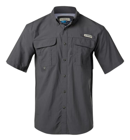 Camisa de Hombre Magellan Laguna Madre Manga Corta Color Gris Oscuro