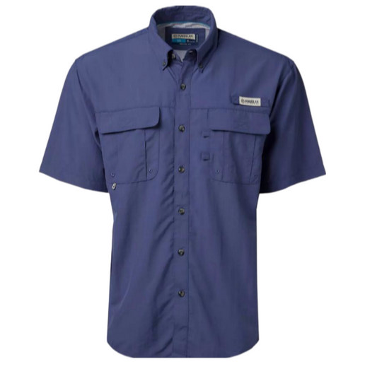 Camisa de Hombre Magellan Laguna Madre Manga Corta Color Grey Blue