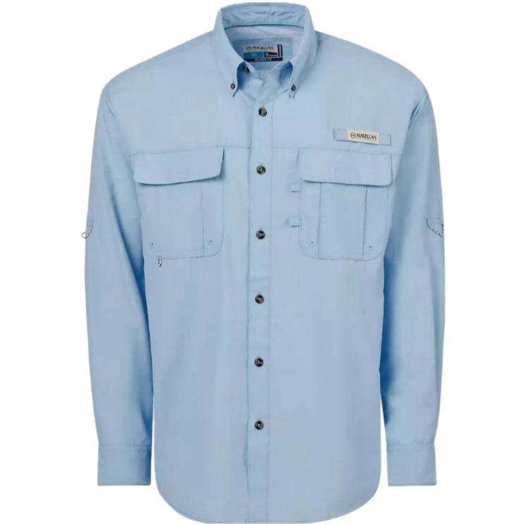 Camisa de Hombre Magellan Laguna Madre Manga Larga Color Celeste Claro