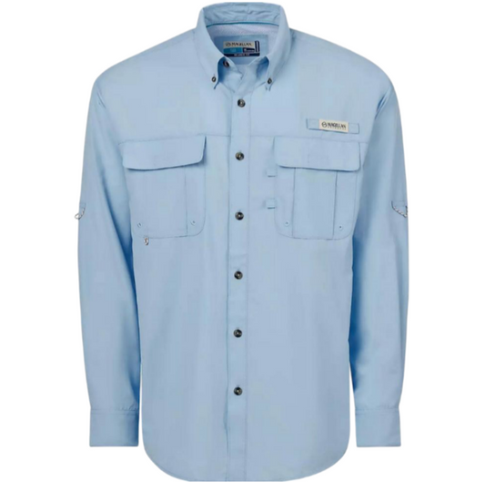 Camisa de Hombre Magellan Laguna Madre Manga Larga Color Celeste Claro