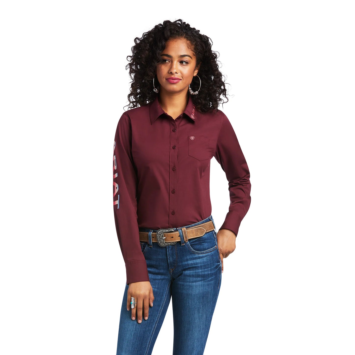 Camisa Ariat Team Kirby Stretch Zinfandel