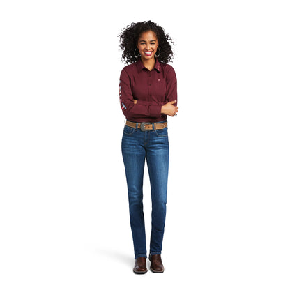 Camisa Ariat Team Kirby Stretch Zinfandel