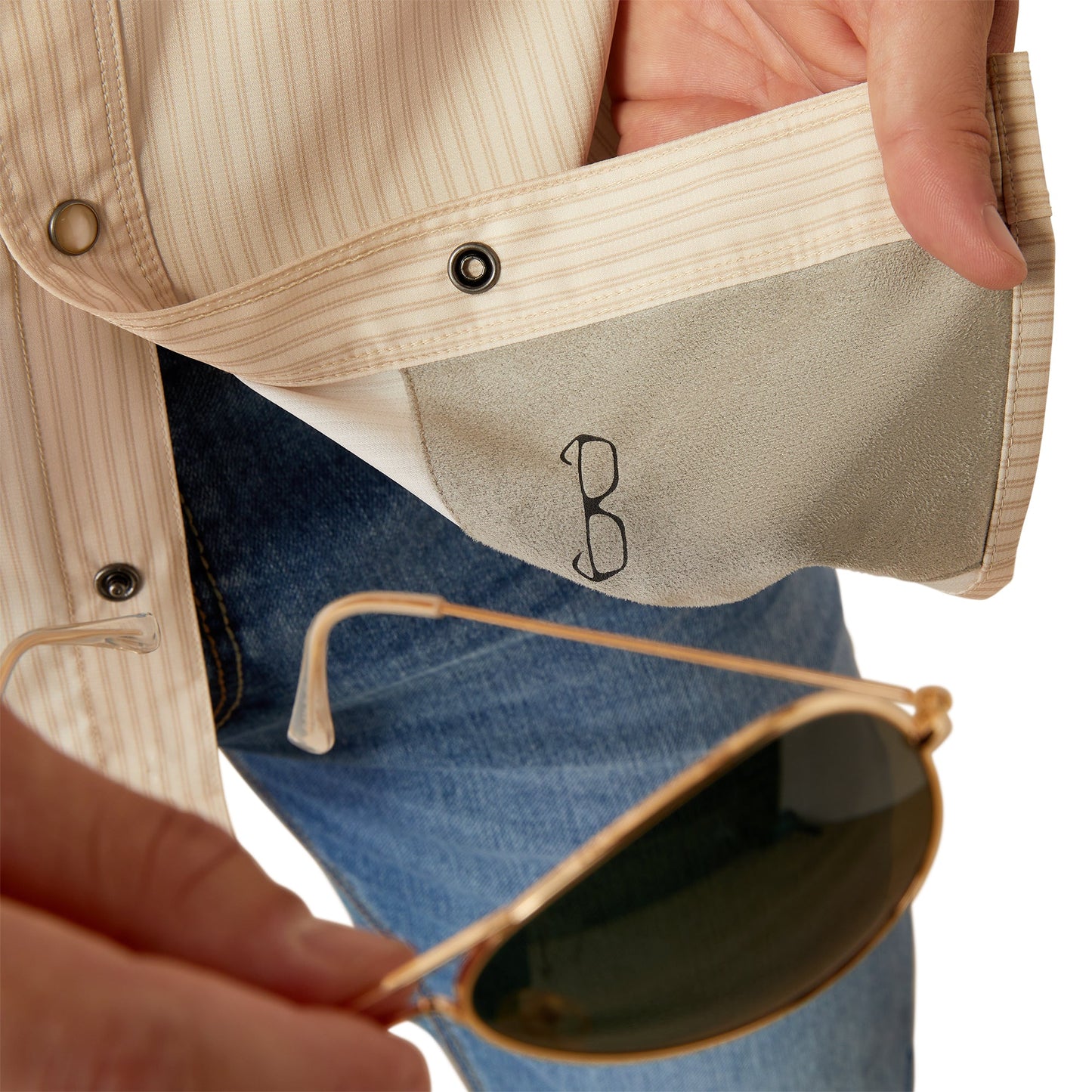 Camisa Ariat VentTEK Tan Corte Fitted