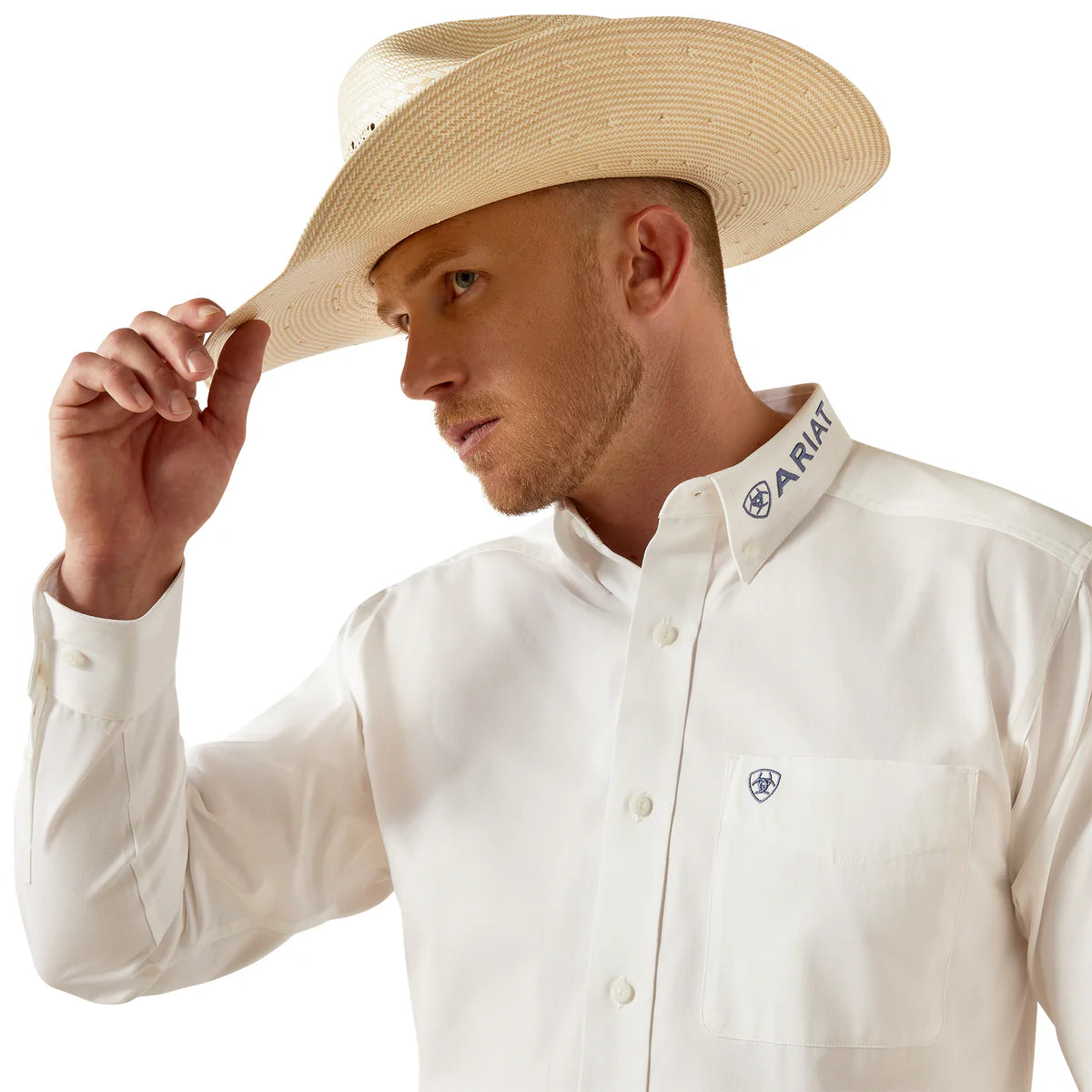 Camisa Ariat Team Logo Twill Blanco Corte Clásico