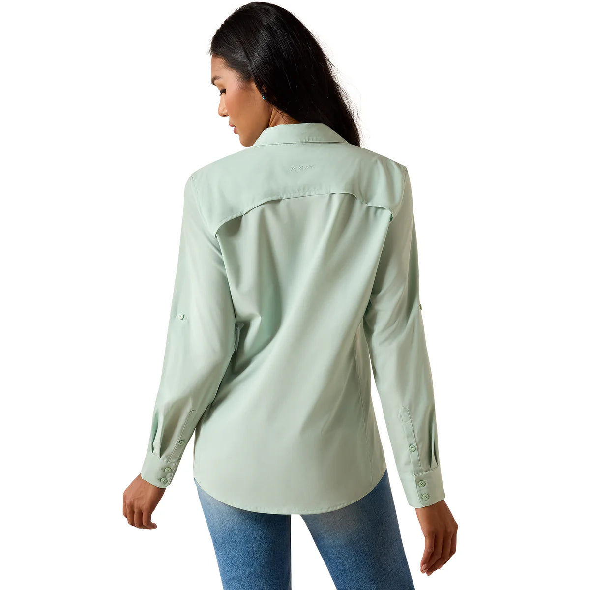 Camisa Ariat Manga Larga Mujer VentTEK Silt Green