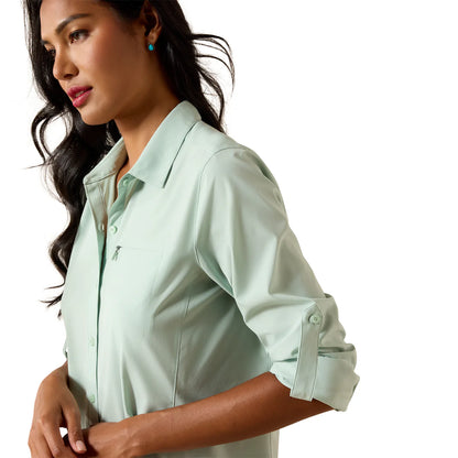 Camisa Ariat Manga Larga Mujer VentTEK Silt Green