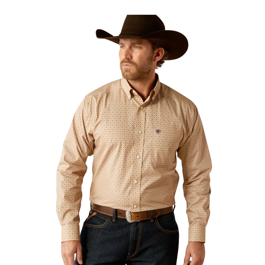 Camisa Ariat Frazier color canela para hombre