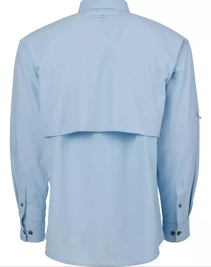 Camisa de Hombre Magellan Laguna Madre Manga Larga Color Celeste Claro