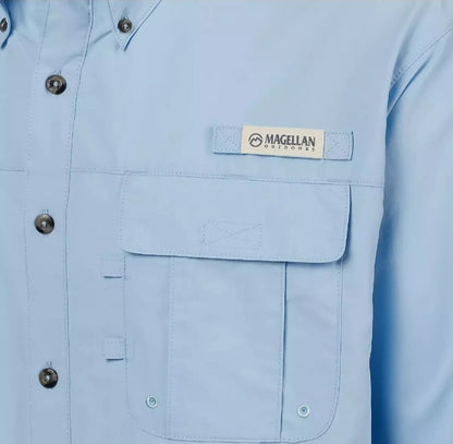 Camisa de Hombre Magellan Laguna Madre Manga Larga Color Celeste Claro
