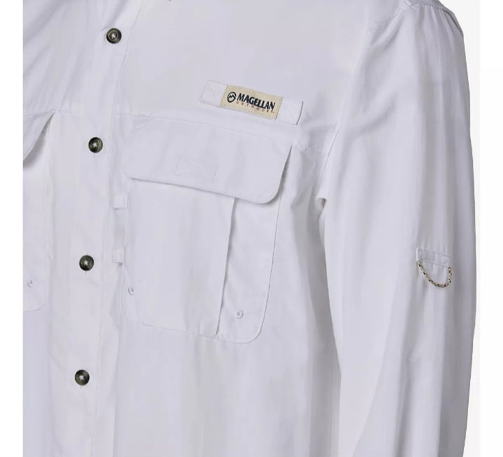Camisa de Hombre Magellan Laguna Madre Manga Larga Color Blanca