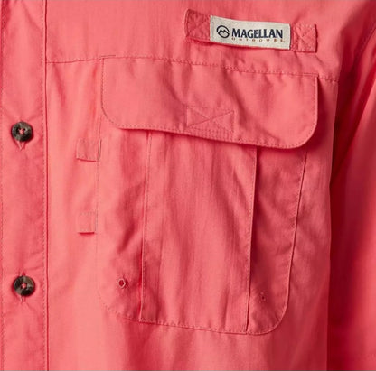 Camisa de Hombre Magellan Laguna Madre Manga Corta Salmon