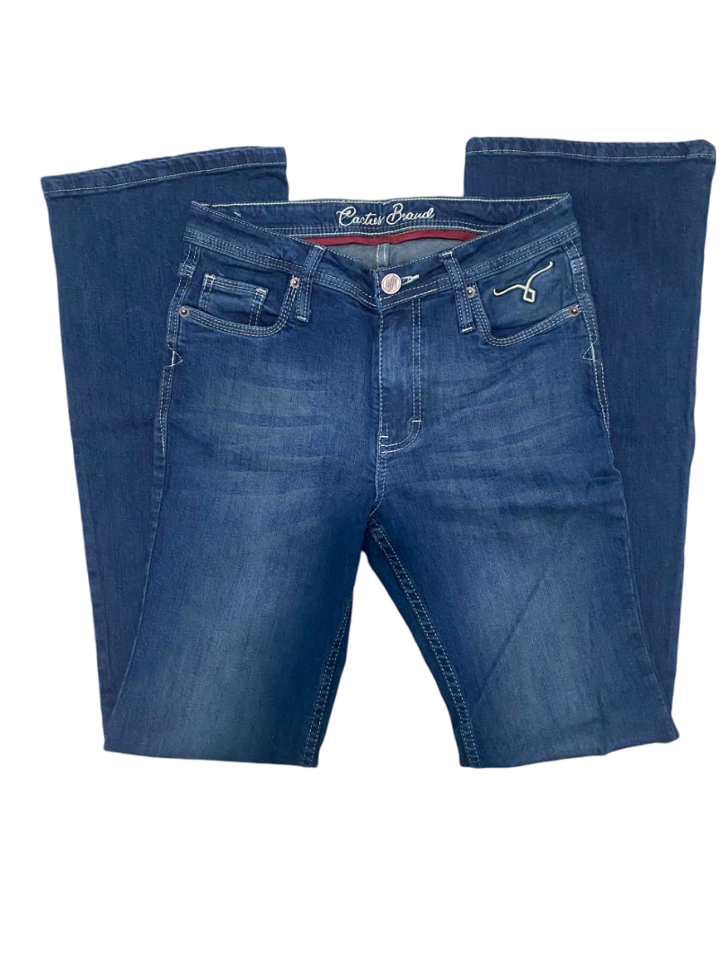 Pantalon de mezclilla Cactus Branda para Dama corte acampanado