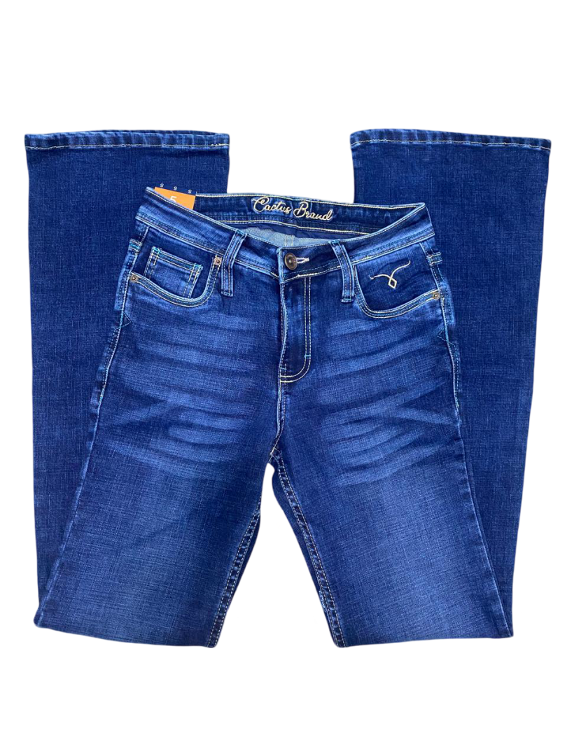 Pantalon de mezclilla Cactus Branda para Dama corte acampanado