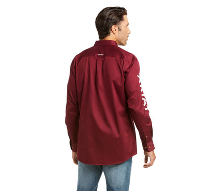 Camisa Ariat Team Logo Twill Tinto Corte Fitted