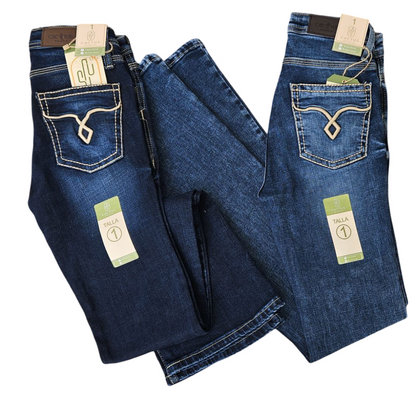 Pantalon de mezclilla Cactus Branda para Dama corte acampanado