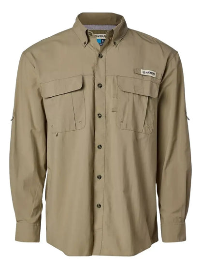 Camisa de Hombre Magellan Laguna Madre Manga Larga Color Beige