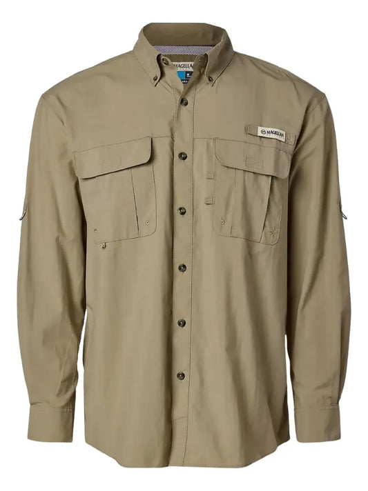 Camisa de Hombre Magellan Laguna Madre Manga Larga Color Beige