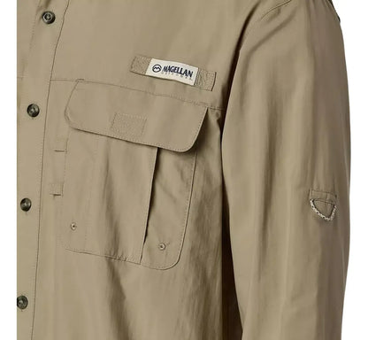 Camisa de Hombre Magellan Laguna Madre Manga Larga Color Beige
