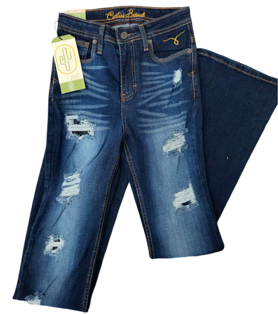 Pantalon de mezclilla Cactus Branda para Dama corte acampanado