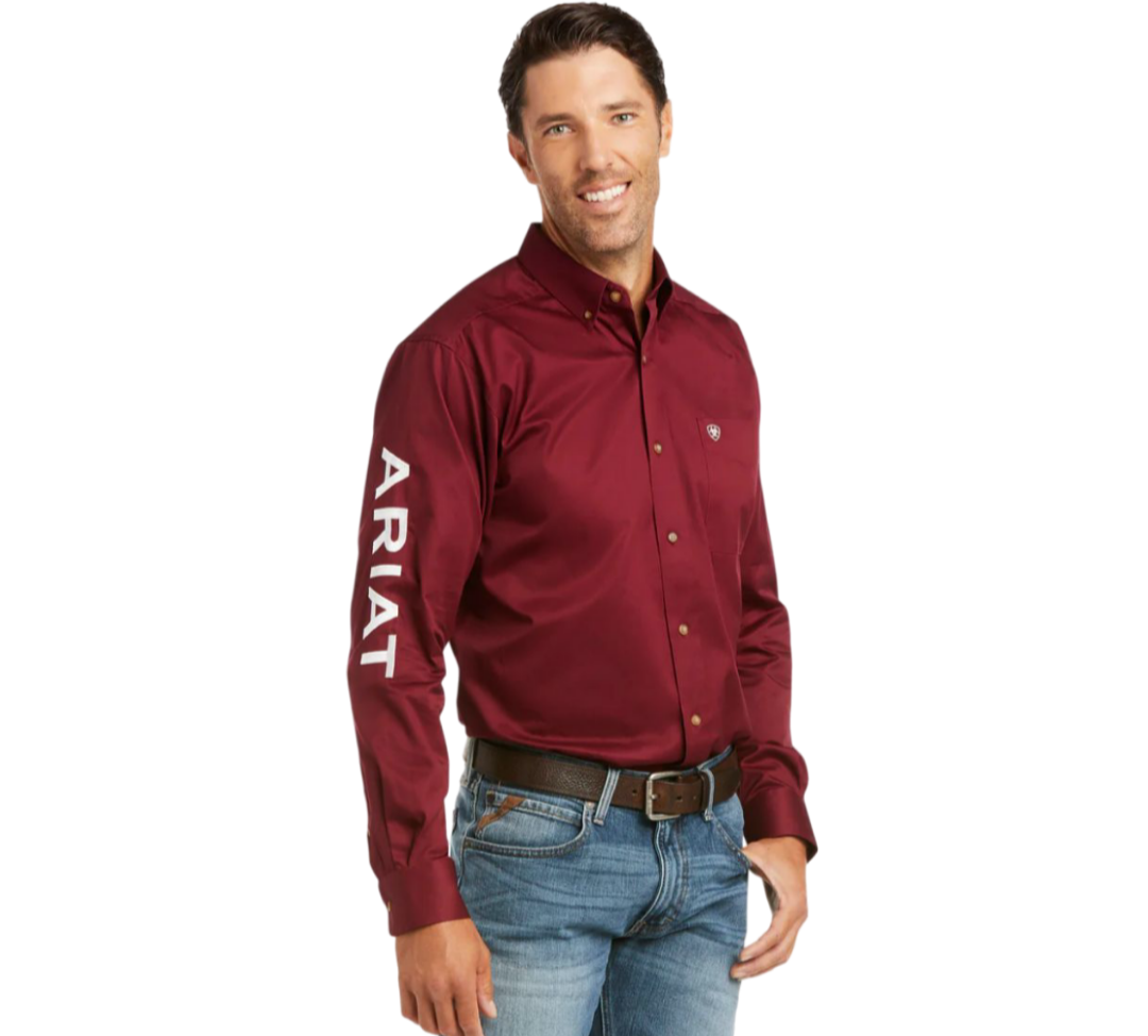Camisa Ariat Team Logo Twill Tinto Corte Fitted