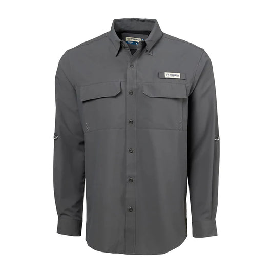 Camisa de Hombre Magellan Laguna Madre Manga Larga Color Gris Osbcuro